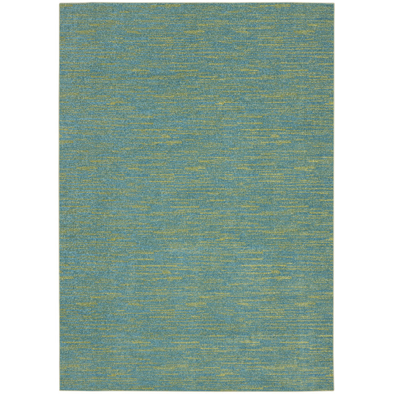Nourison Essentials Blue/Green Indoor/Outdoor Area Rug, Rectangle 4' x 6'