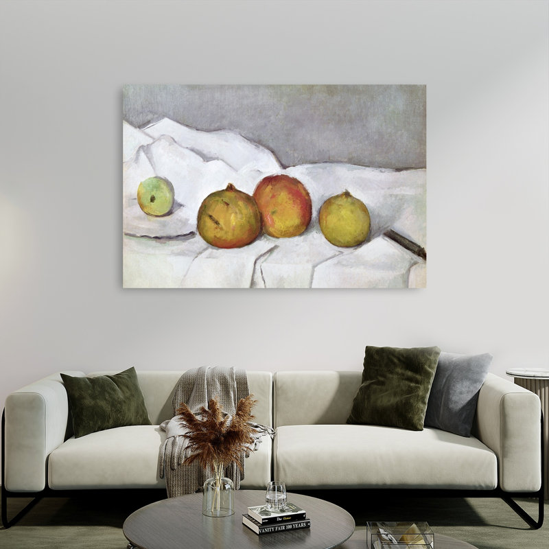 Fruit sur tissu, vers 1890. Estampe d'art mural abstrait contemporain., H 40 po x l 60 po