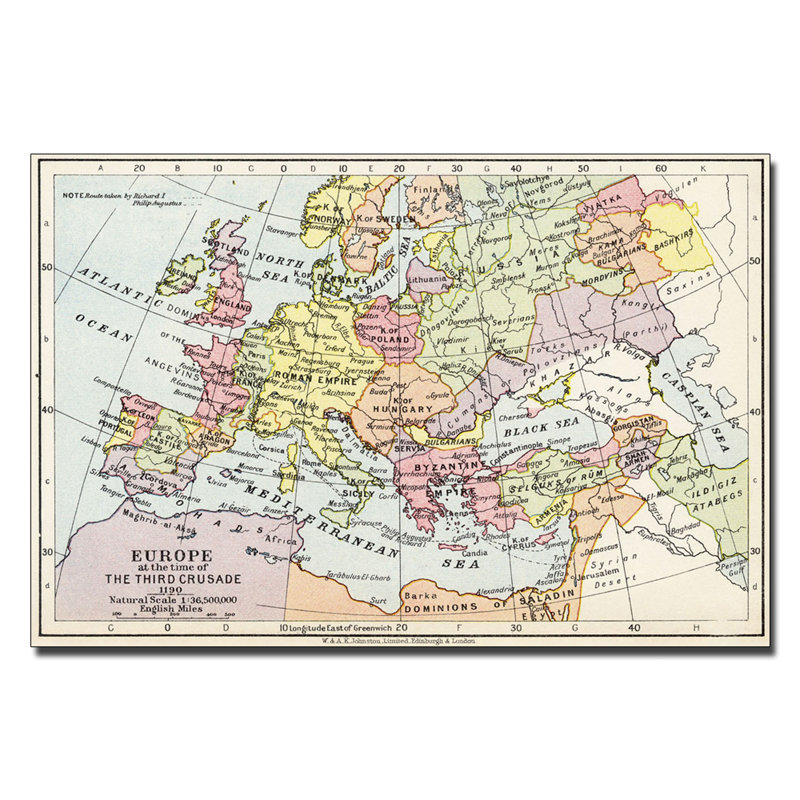 Europe at the Time of the Third Crusade 1190 Canvas Art