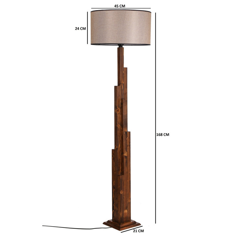 Thermia 160cm Brown Novelty Floor Lamp, Beige