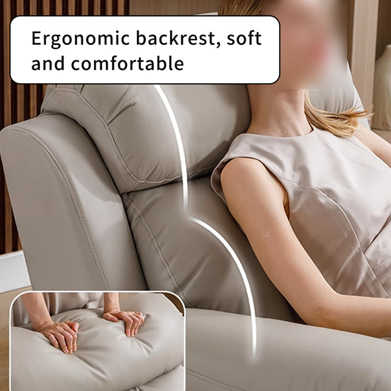 Living Room Multi-Functional Single Recliner, Beige Gray