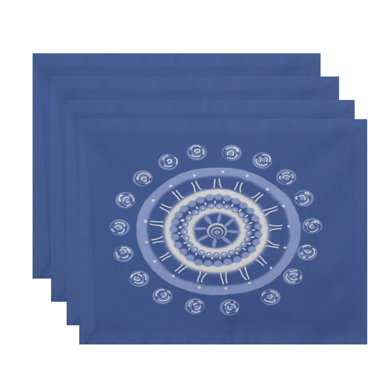 Ensemble de napperon 4 pièces nandai, Bleu pâle