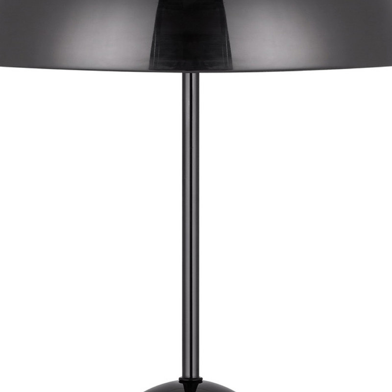 Lampe de table d'appoint en métal avec abat-jour dôme 20 po Saed, Noir