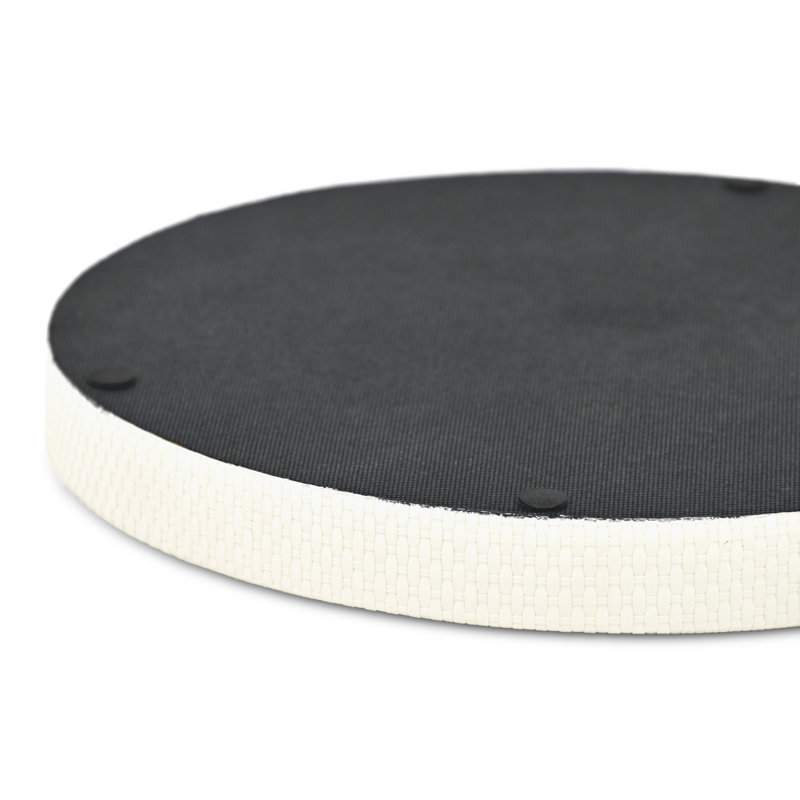 Tamsin Weave Pattern Round Serving Tray, White