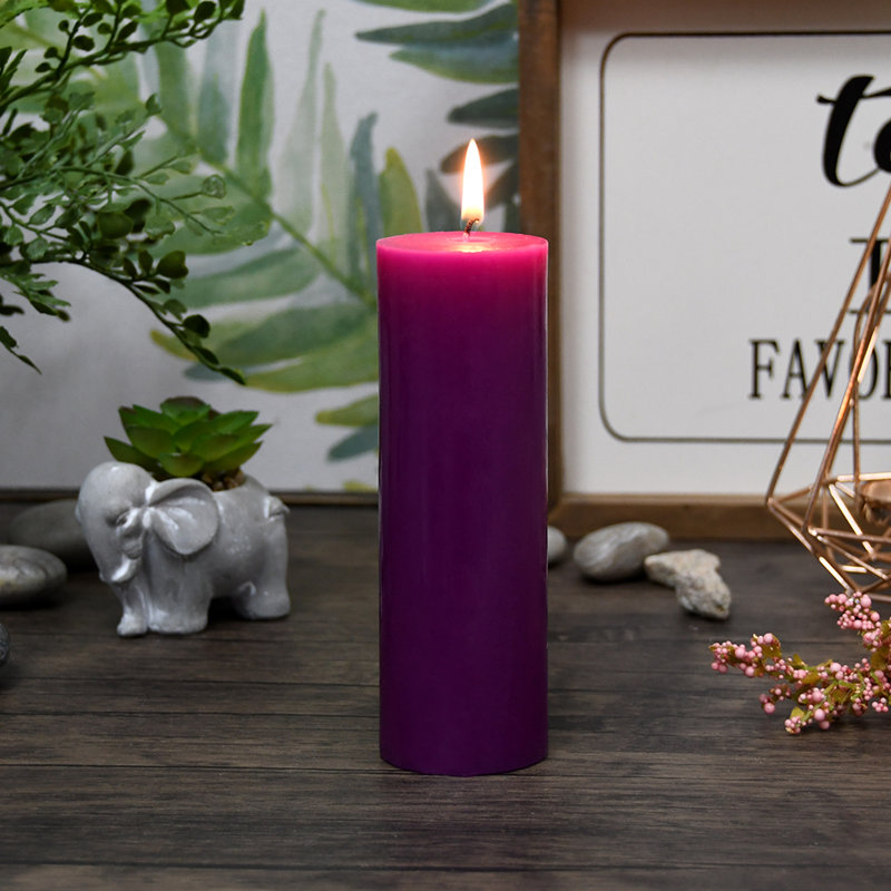 6 Inch Purple Pillar Candle, 1, Purple, 6" H x 2" W x 2" D