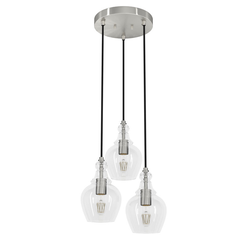 Maple Park 3 Light Round Cluster Ceiling Light Fixture, Noble Bronze