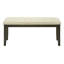 Banc rembourré polyvalent de 44 pouces, idéal pour les salles à manger, les entrées et les couloirs, avec structure en bois massif et tissu crème