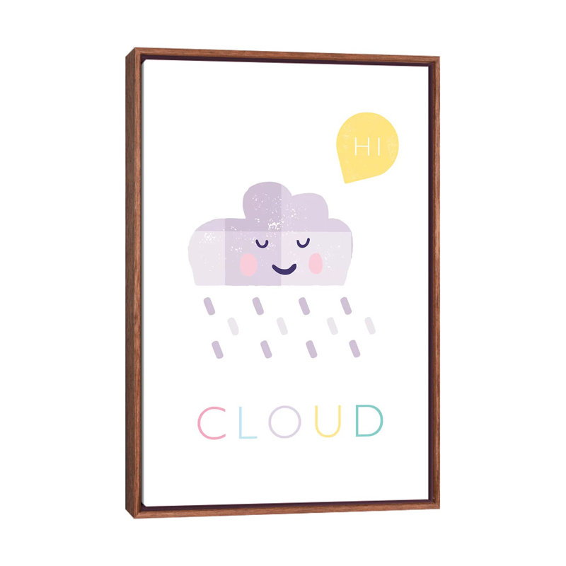 Nuage - reproduction d'impression, H 40 po x l 26 po x P 1,5 po, Pas de tapis, Toile avec cadre brun