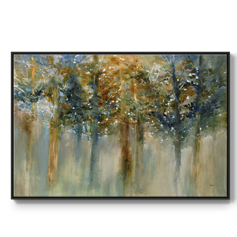 " Rustic Leaves II ", 25" H x 37" W x 2" D, Black Closed Corner Framed Canvas