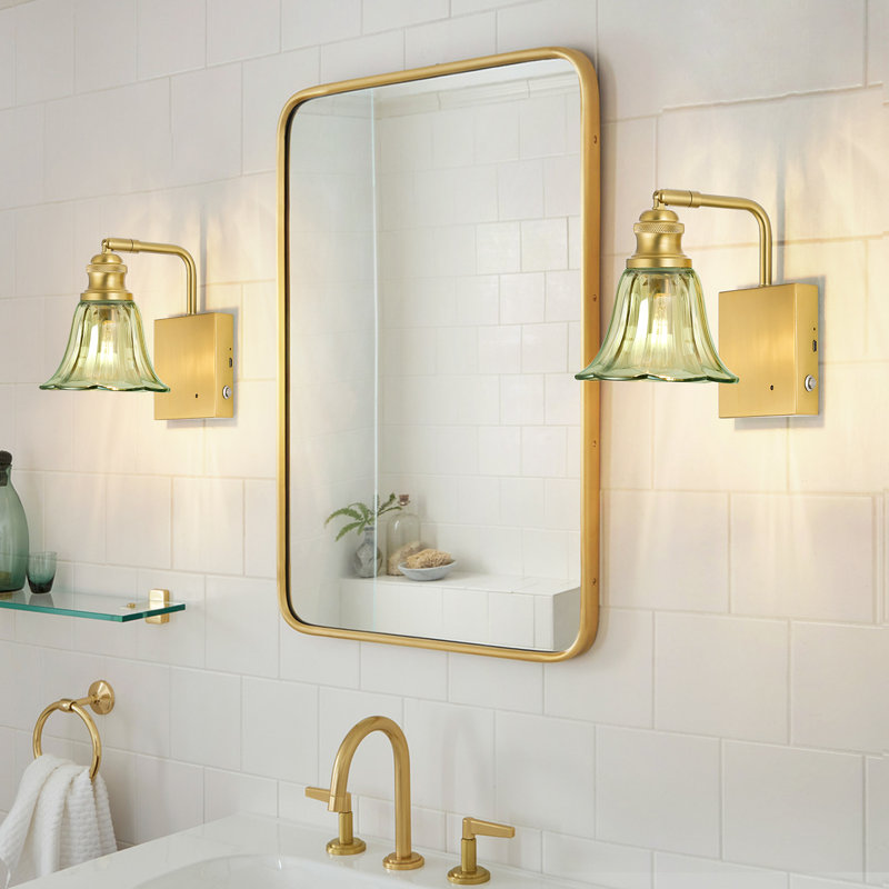 Vintage Battery Operated Wall Sconce, Green
