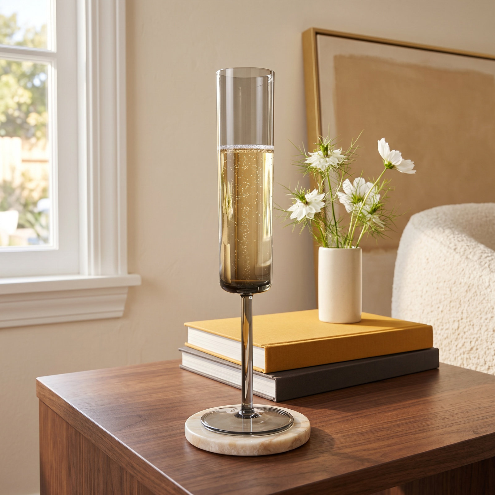 Urbo Champagne Flute, Gray