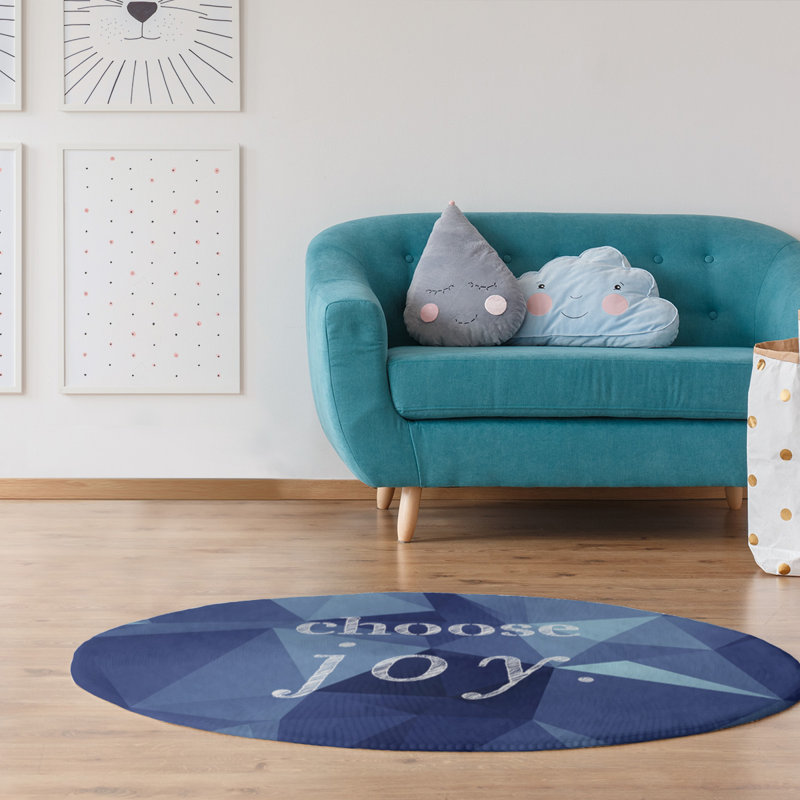 Tapis en chenille synthétique Quotes, Rond 5 pi