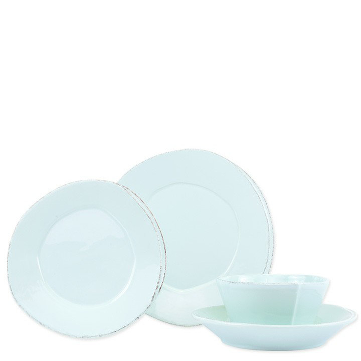 Lastra Handmade Stoneware Salad/Dessert Plate, Aqua
