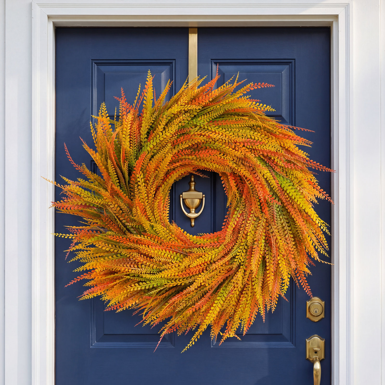 28in. UV Artificial Fall Wheat Grass Wreath