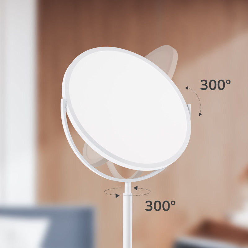22" Dimmable Led Torchiere Table Desk Lamp With Timer, White