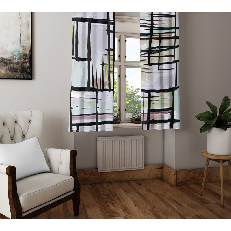 Deeqa Semi Sheer Curtain Pair, 20" W x 52" L
