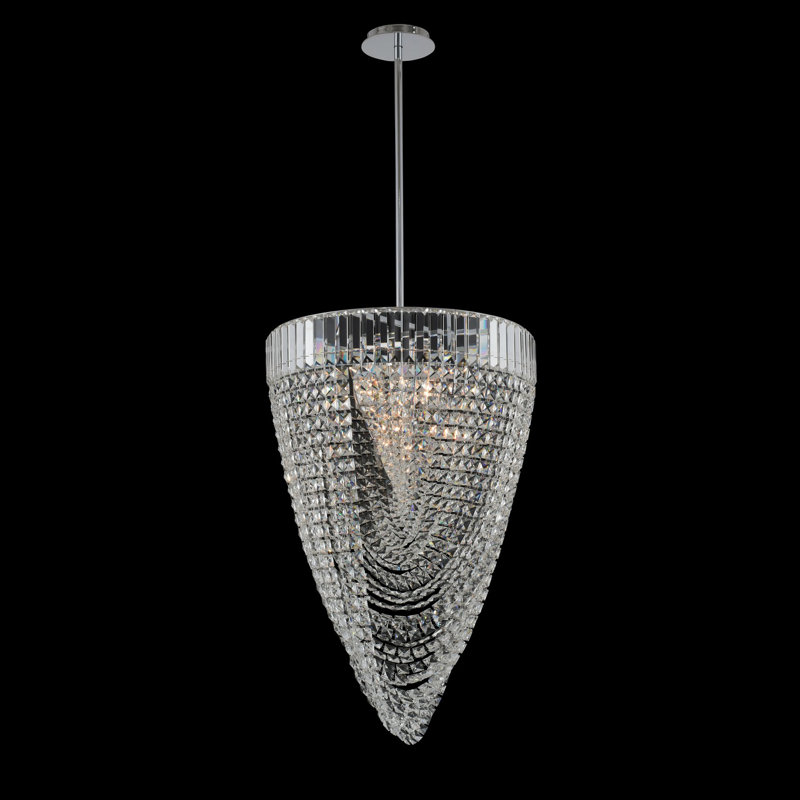 Lustre en chrome / transparent Mira Allegri, 31", 12