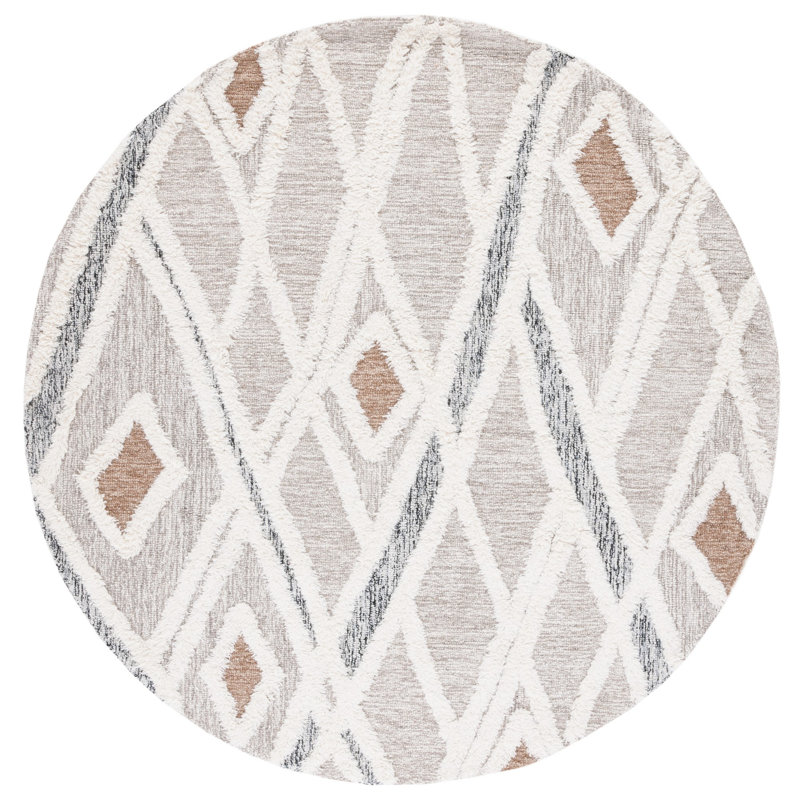 Alirra Geometric Indoor Rug, Round 6'