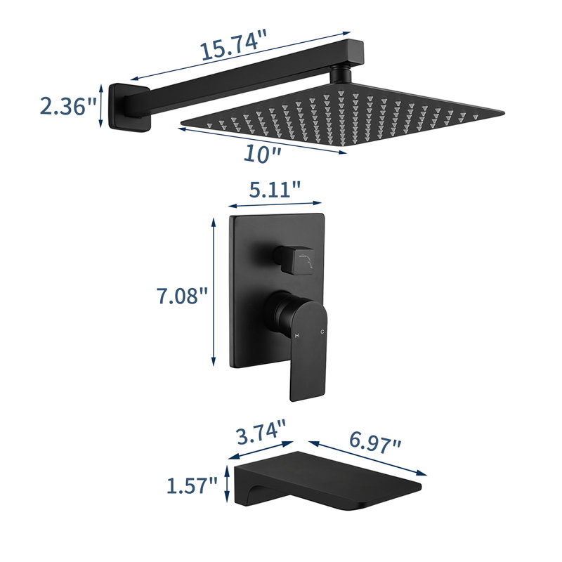 Tub & Shower Faucet, Black