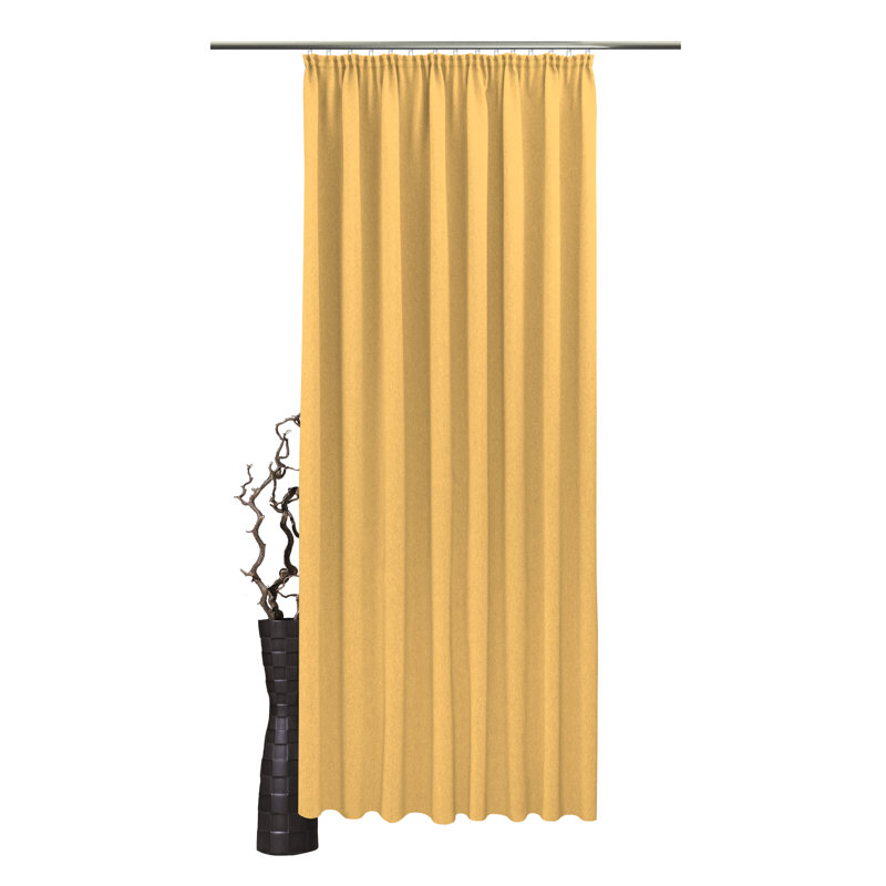 Quade Room Darkening Curtain Pair, 180cm H x 135cm W, Light yellow