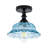 1-Light 9.8"W Vintage Floral Glass Flush Mount-1818646960-1818646964