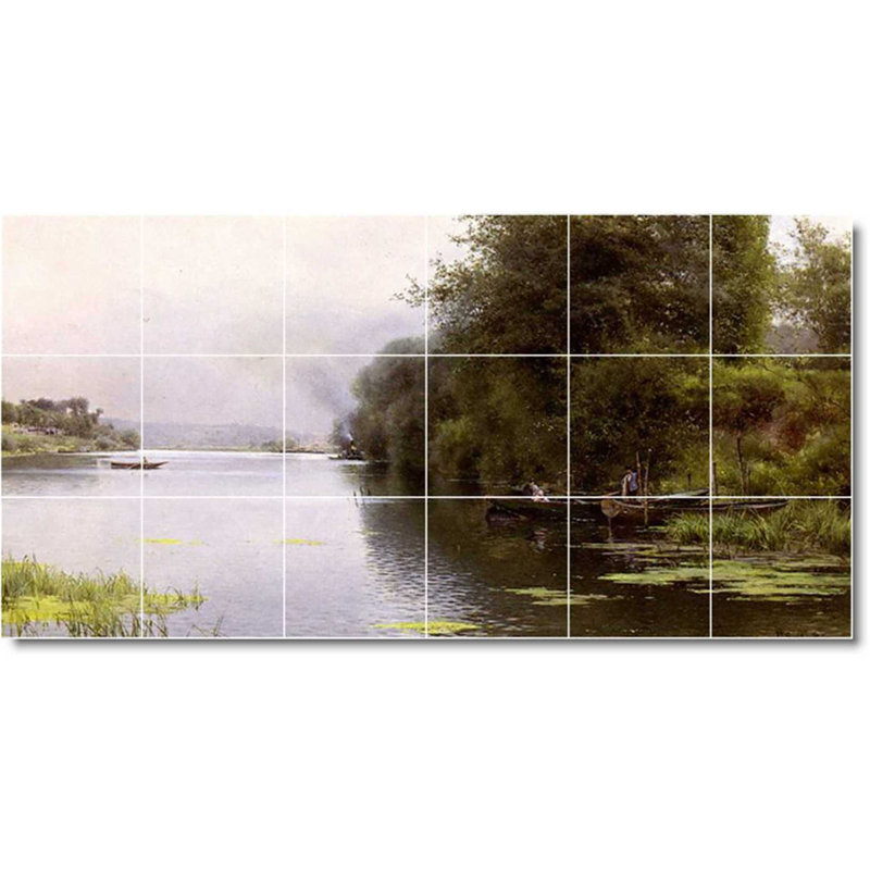 Carreau de céramique décorative 36 po x 18 po 6 po x 6 po, Peinture de bord de mer Emilio Sanchez Perrier W07