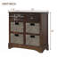 Armoire de rangement rustique avec deux tiroirs et quatre paniers en rotin classique-559134699