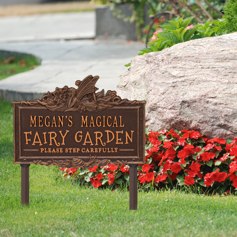 My Fairy Garden Personalized Lawn Plaque, Antique Copper, Yes