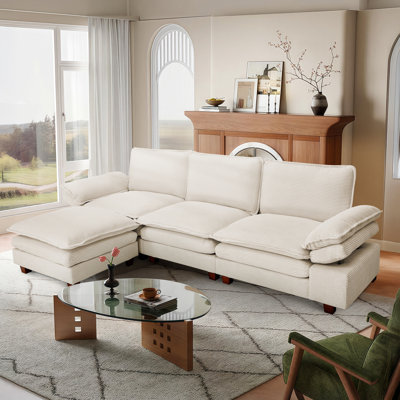Oversized modern comfy comfy sofa with Ottoman