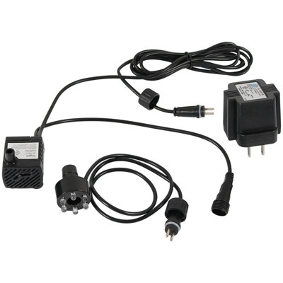 Anya Plug-In 40 GPH Submersible Electric Pump for Tabletop Fountains with Multicolor LED Light and Transformer