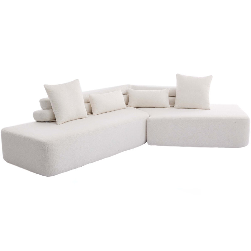 Minimalist Cloud Sectional Couch ,Modern Couches ,4-Seater ,No Assembly,Two modular sofa,Boucle Teddy Fabric,upholstered ,anti-wrinkle fabric