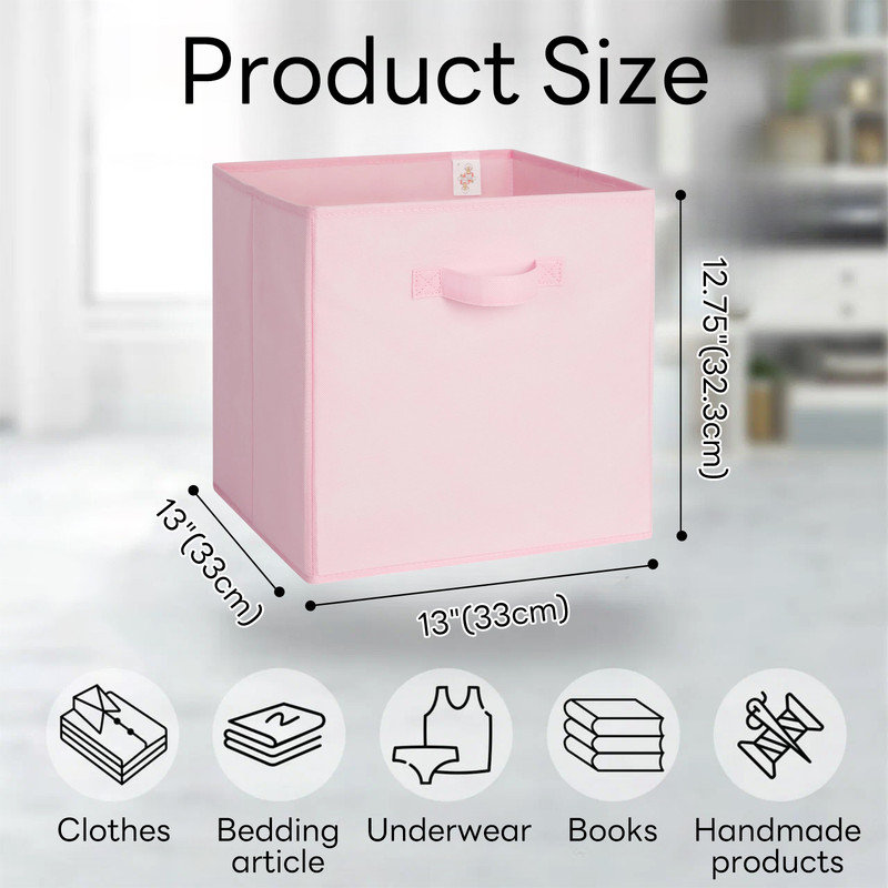 Cubes de rangement en tissu, bacs de rangement colorés, bacs à jouets, paniers de rangement pliables pour vêtements, livres, jouets, paquet de 6