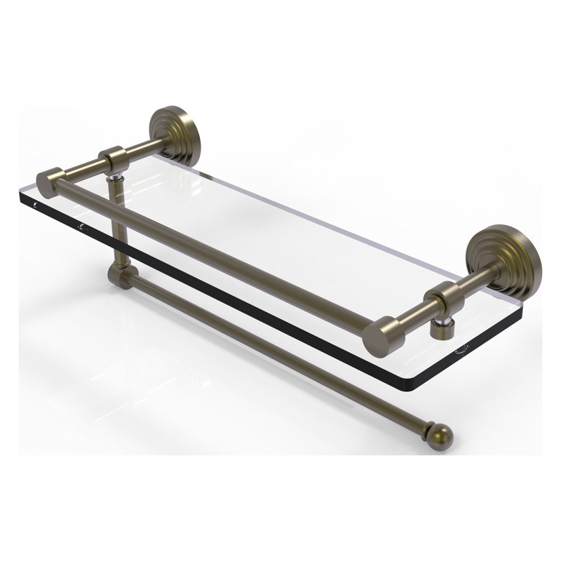 Beresford Bracket Shelf with Towel Bar, Antique Brass