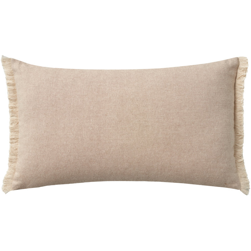 Natural Cotton Embroidered Blessed Rectangular Throw Pillow