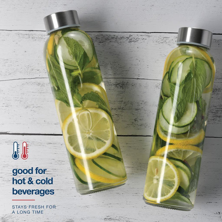 Glass Bottles 6 Pack 18oz Clear Eco-friendly Leak-proof Stainless-steel  Lids And 6 Sleeves In Different Colors - Homeitusa : Target