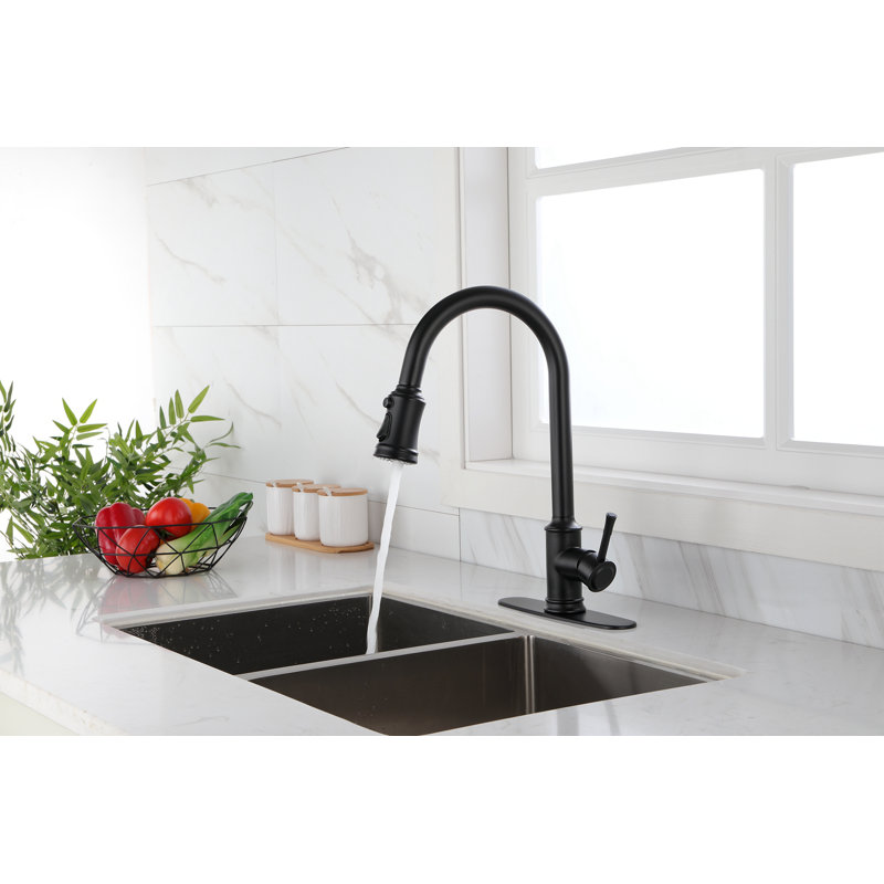 Robinet de cuisine tactile avec douchette extractible, Noir
