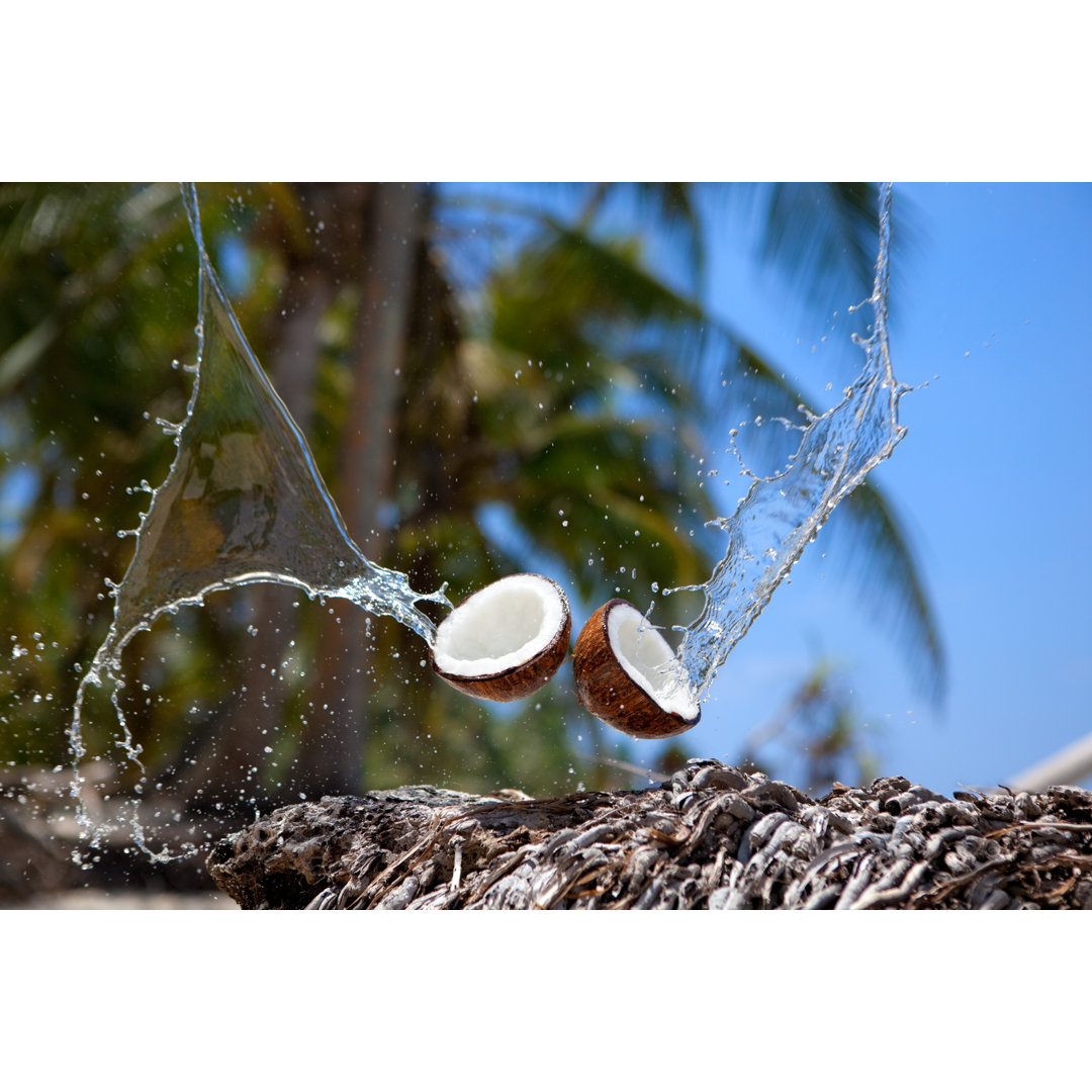 Coconut Water Splashing von Amri - Leinwandbild