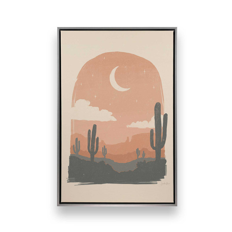 Cactus Silhouettes II Canvas Print, 12.75" H x 8.75" W, Polished Chrome
