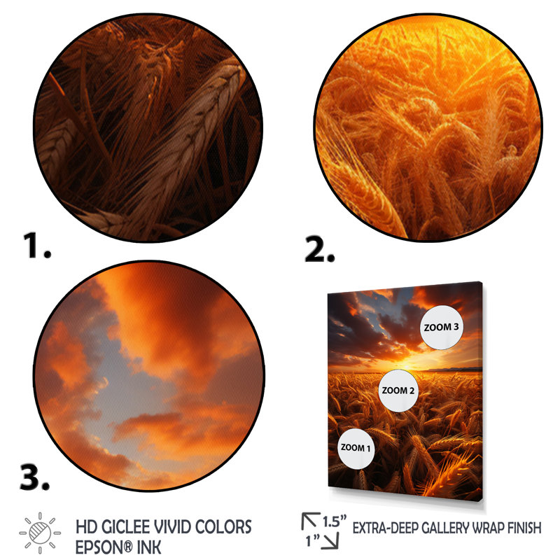 Benica " Golden Fields A Mesmerizing ", White Floater Framed, 32" H x 24" W x 1" D