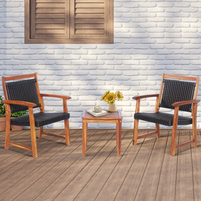 Taouk Polyethylene (PE) Wicker 2 - Person Seating Group without Cushions