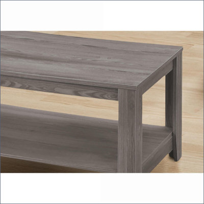 Ensemble de tables basses 3 pièces d'apparence grise pour le salon, avec canapé et rangement supplémentaire