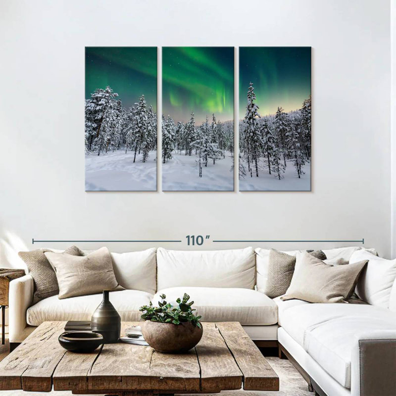 Alvord Snow Covered Lapland Trees, 48" H x 74" W