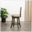 24 Inch Counter Height X-Back Swivel Stool With French Grey Leather, Weathered Grey Finish For Comfort And Style