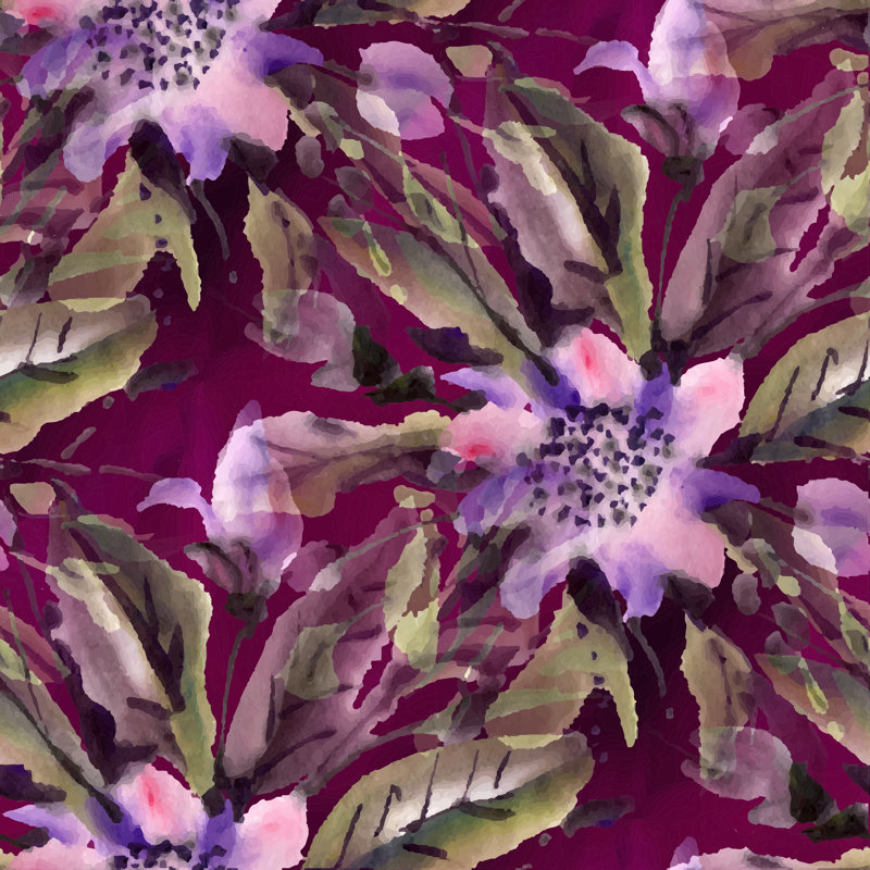 «Bekke Watercolor Flowers On Canvas» par Marinazakharova, impression, H 12 po x l 12 po