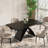 63''-94.5'' Extendable Rectangular Sintered Stone Dining Table Steel Legs, Black Modern Dining Table with Adjustable Foot Pads Seat 6-8