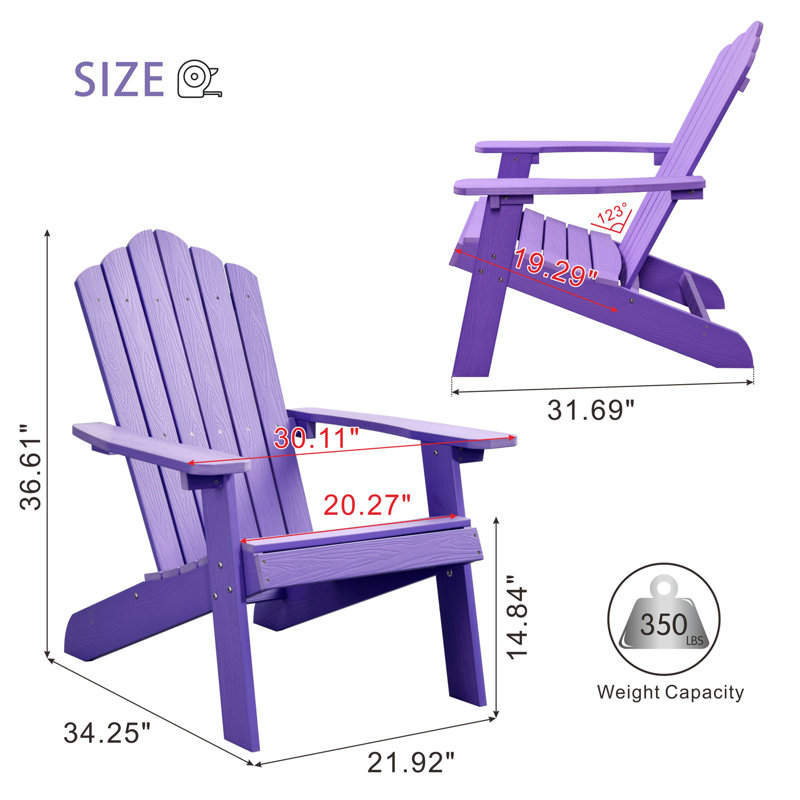 Outdoor Adirondack Chair, Purple