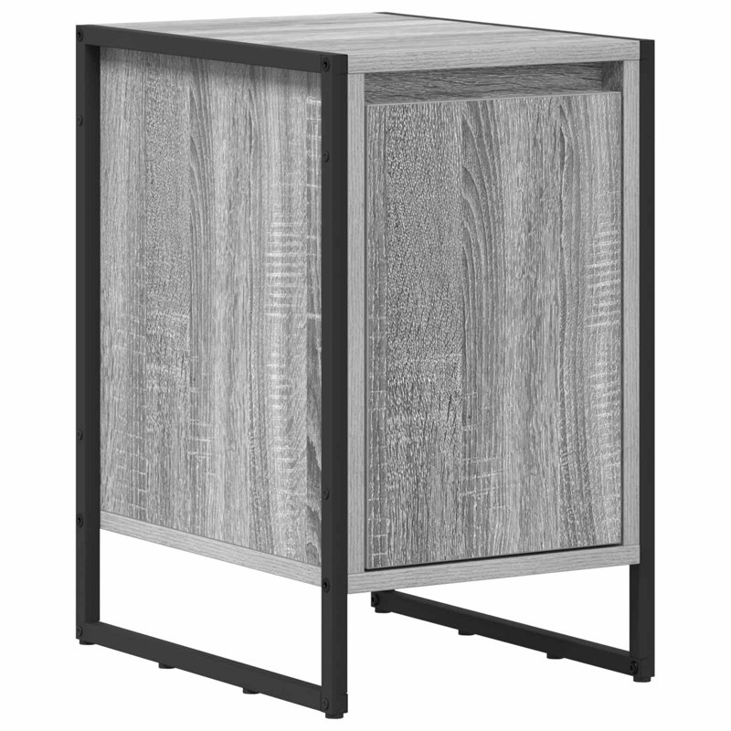 39.5cm W Manufactured Wood Bedside Table, Grey Sonoma