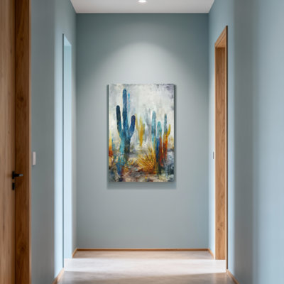 «Plants & Flowers Abstract Cactus Desert Landscape», reproduction d'art