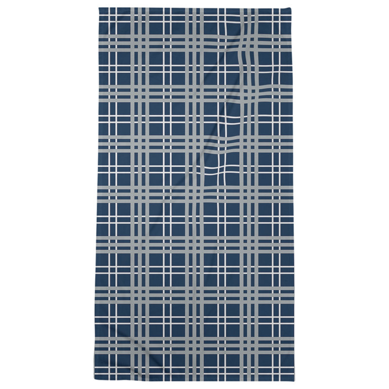 Serviette de plage de luxe Seattle football, Microfibre, Bleu marine collège / blanc / gris loup