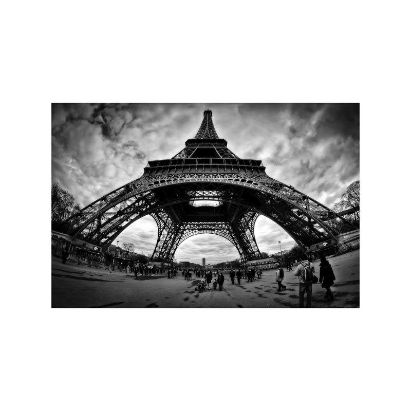 Eiffel Apocalypse B And W by Sebastien Lory - No Frame Print on Canvas, 152.5 cm H x 101.5 cm W